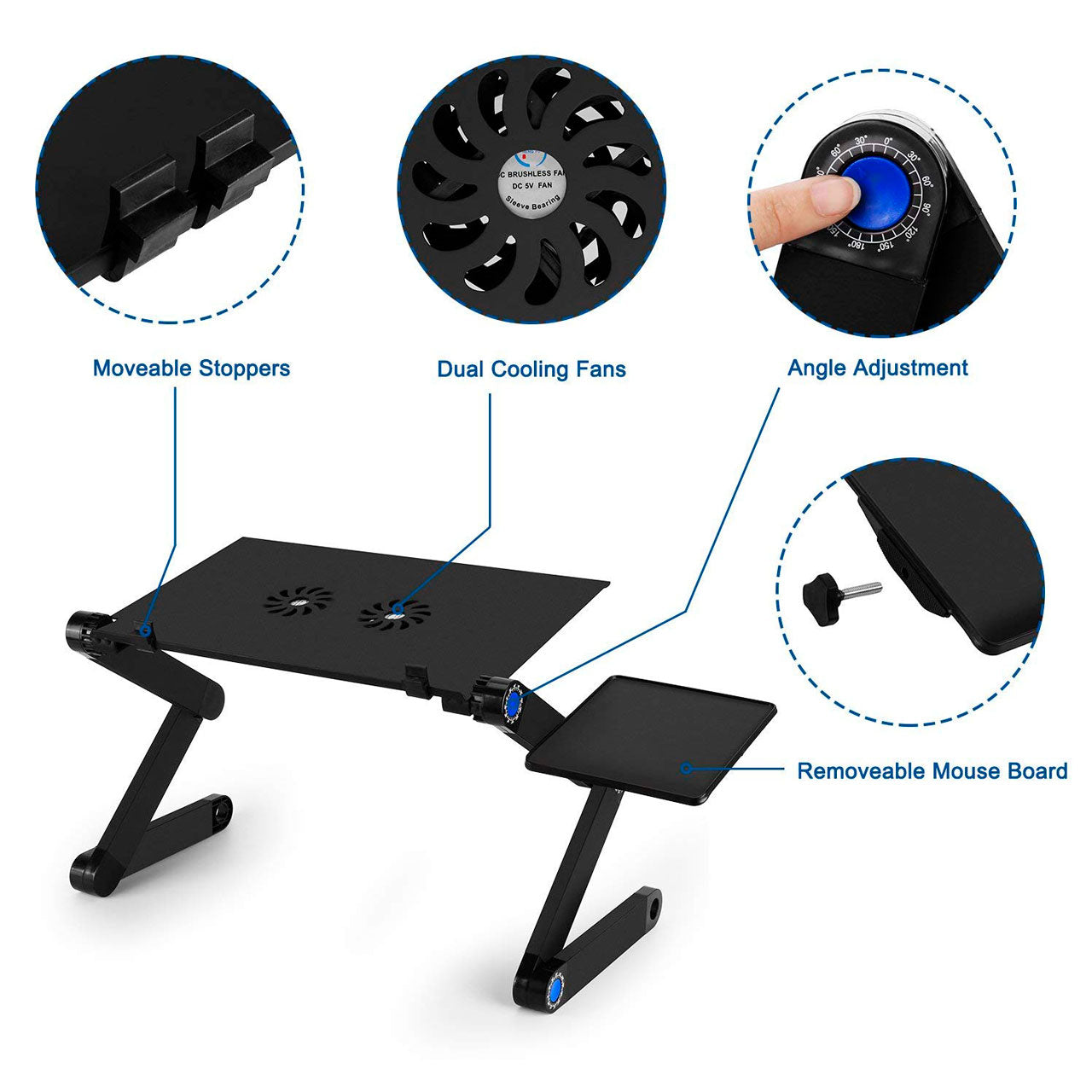 Mesa Plegable con Ventilador / Laptop